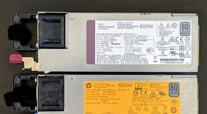 Testing HPE ProLiant 800W 80Plus Platinum and Titanium PSUs Two HPE ProLiant 800W PSU Options 2