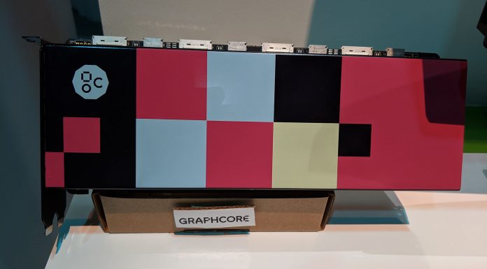 Hands-on With a Graphcore C2 IPU PCIe Card at Dell Tech World Graphcore At DTW On Cardboard Stand