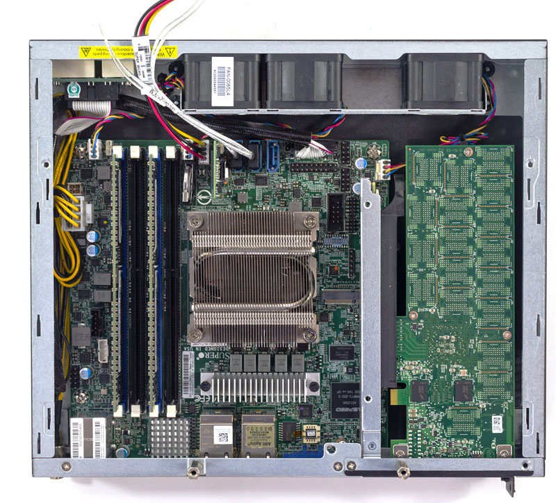 Supermicro AS E301 9D 8CN4 Internal Motherboard View Configured