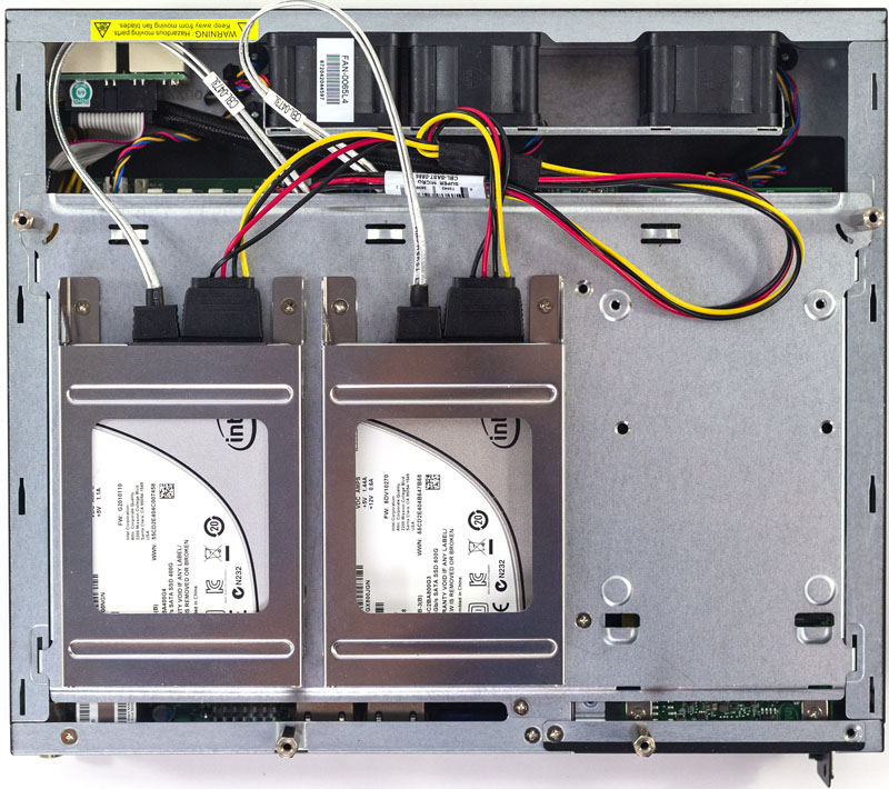 Supermicro AS E301 9D 8CN4 Storage Area With Two Intel SSDs