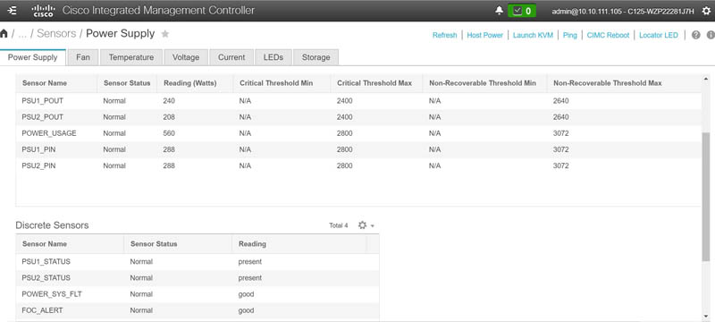 Cisco UCS M5 IMC PSUs