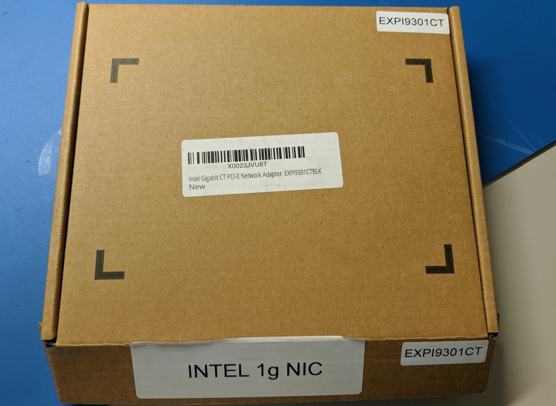 Counterfeit Intel Gigabit CT Desktop Adapter Box