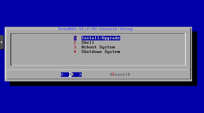 FreeNAS 11.2 U5 Installer 2 Select Install