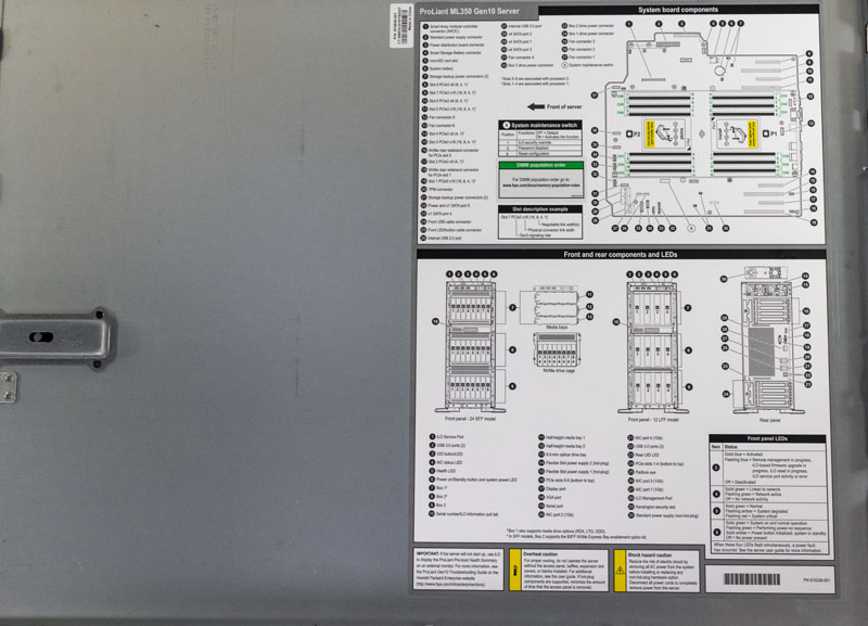 HPE ProLiant ML350 Gen10 Inside Cover