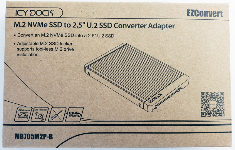 ICY DOCK (Tool-Less M.2 to U.2 Adapter) M.2 PCIe NVMe SSD to