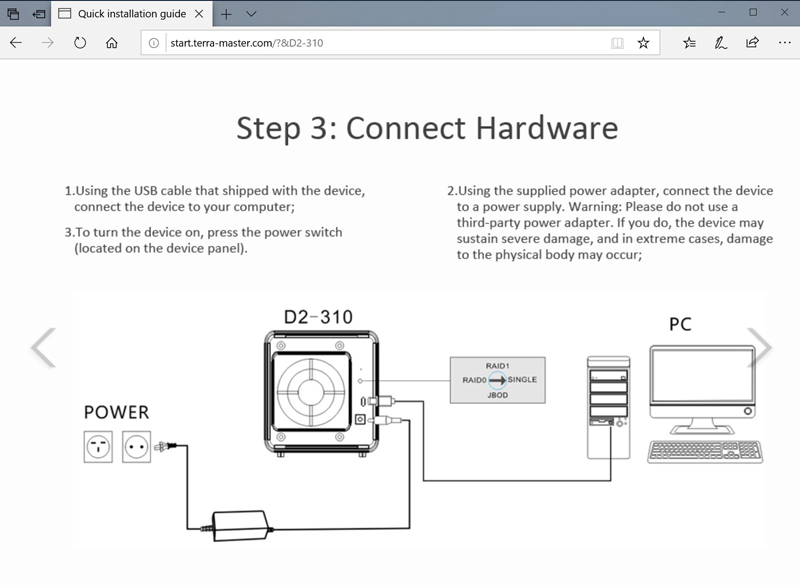 TerraMaster D2 310 Setup 3