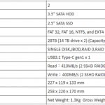 TerraMaster D2 310 Specifications