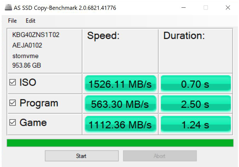 Toshia BG4 M2 2230 30mm NVMe SSD AS SSD Copy