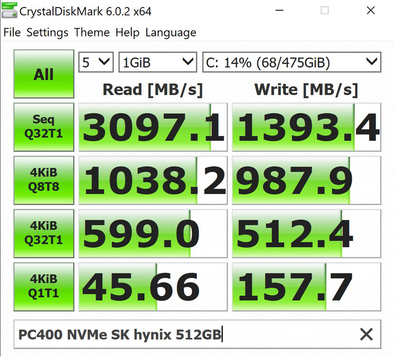 Dell Precision 7540 CrystalDiskMark