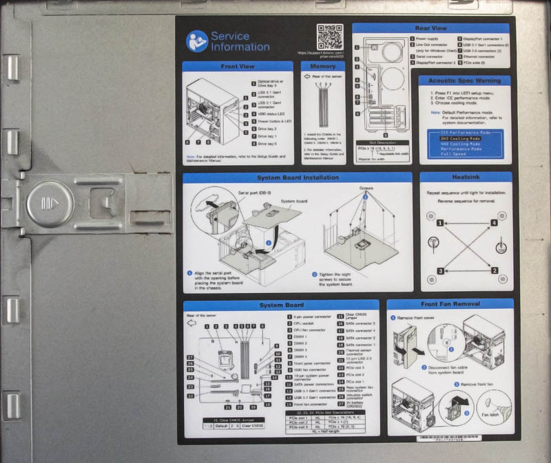 Lenovo ThinkSystem ST50 Internal Cover Instructions