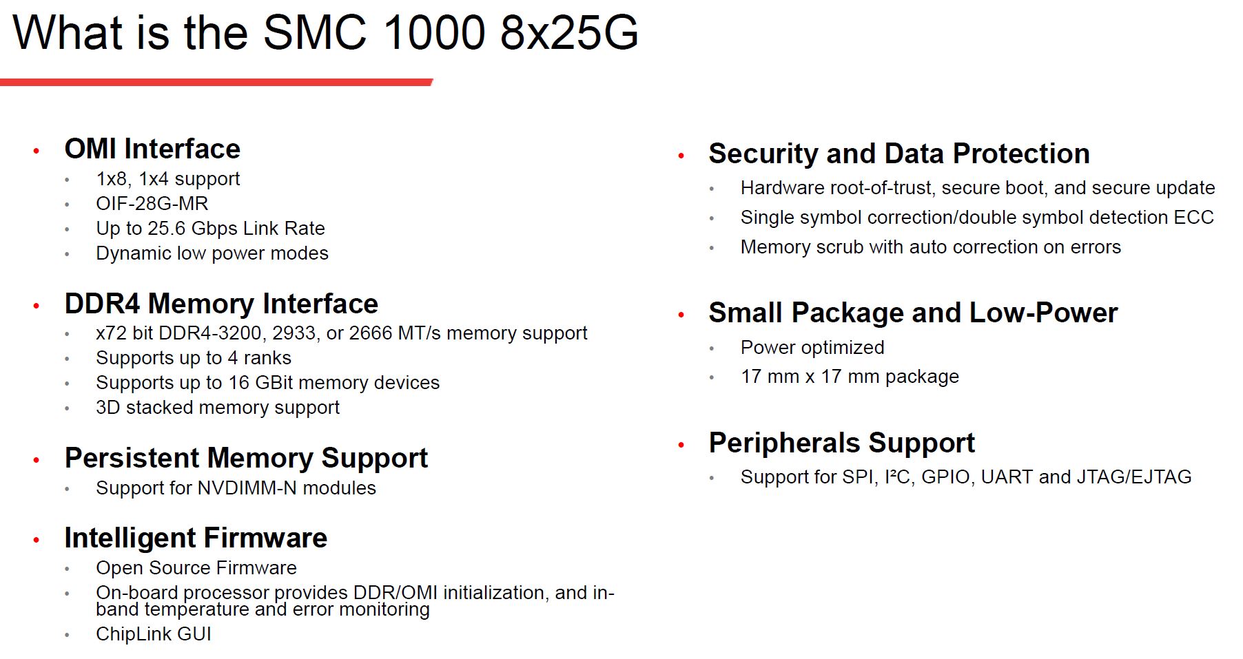 Microchip SMC 1000 8x25G Specs