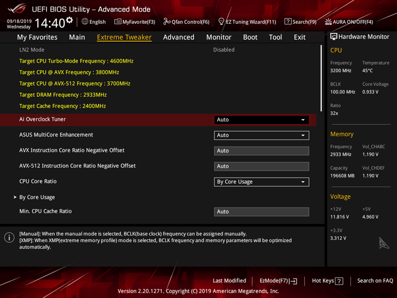 ASUS ROG Dominus Extreme BIOS Extreme Tweaker