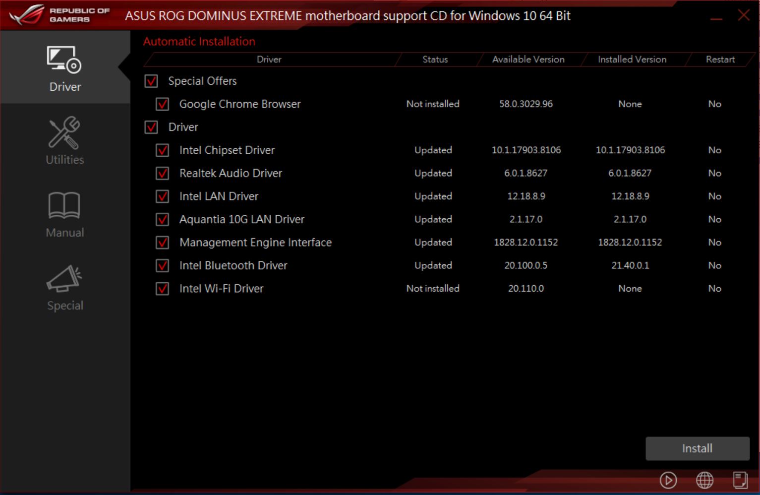 ASUS ROG Dominus Extreme USB Drivers