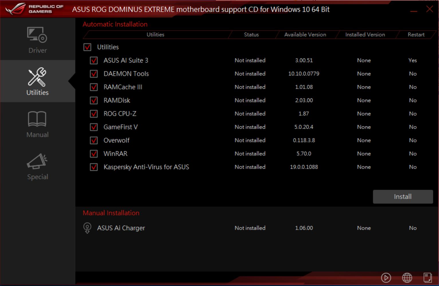 ASUS ROG Dominus Extreme USB Utilities