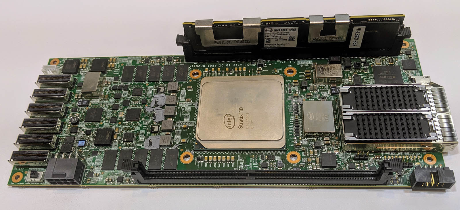 Intel Stratix 10 With DCPMM And UPI Dev Board Pictured Close
