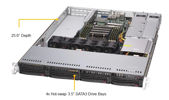 Supermicro AS 1014S WTRT Front Angled Labels