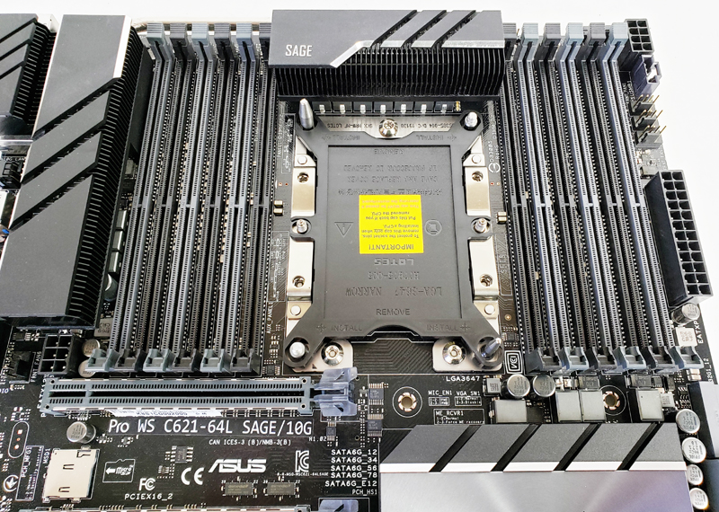 ASUS Pro WS C621 64L SAGE 10G CPU And RAM Slots