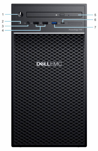 Dell EMC PowerEdge T40 Front Labeled