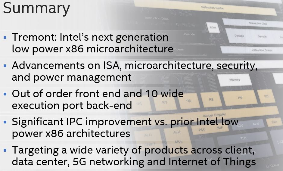 Intel Tremont Summary