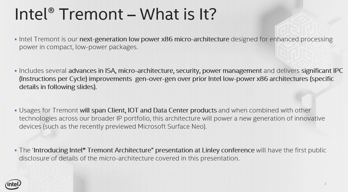 Intel Tremont What Is It