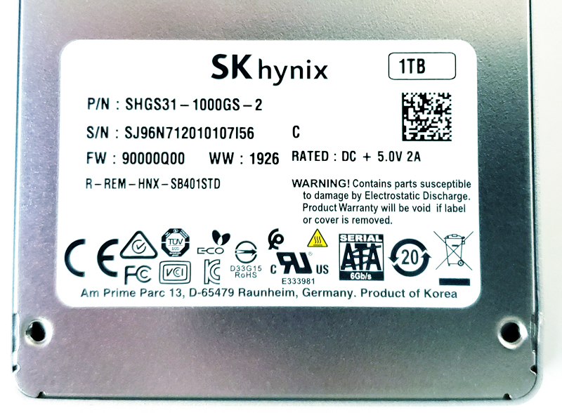 SK Hynix GOLD S31 1TB Back