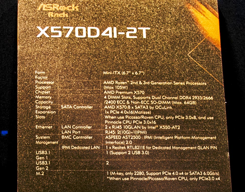 ASRock Rack X570D4I 2T Tag Close At SC19