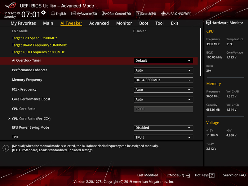 ASUS ROG Zenith II Extreme BIOS 3