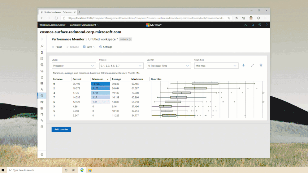 New Performance Monitor For Windows Workspace Example With Quartiles