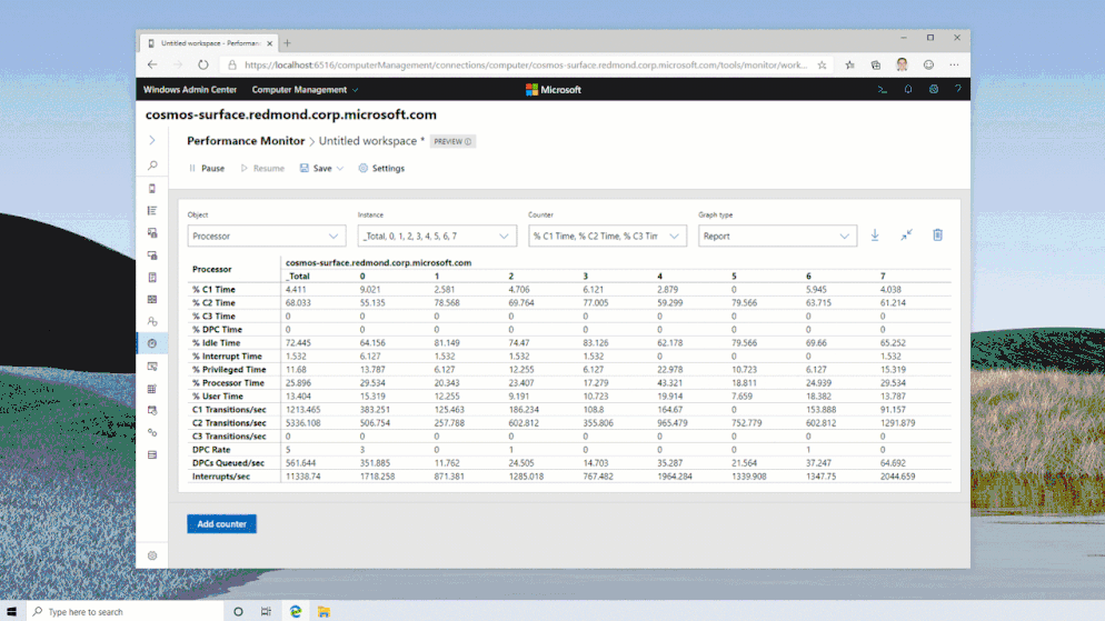 New Performance Monitor For Windows Workspace Example With Tables