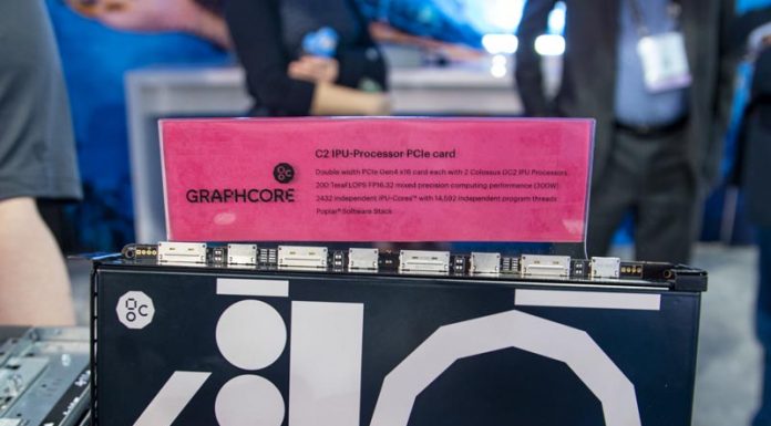 Graphcore at SC19 Dropping Eye-catching Feature for Production Production Graphcore C2 IPU PCIe Card At SC19