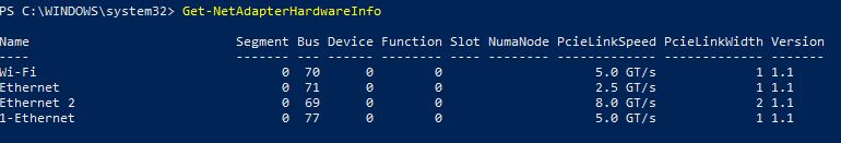 Get Network Adapter Link Speed Windows