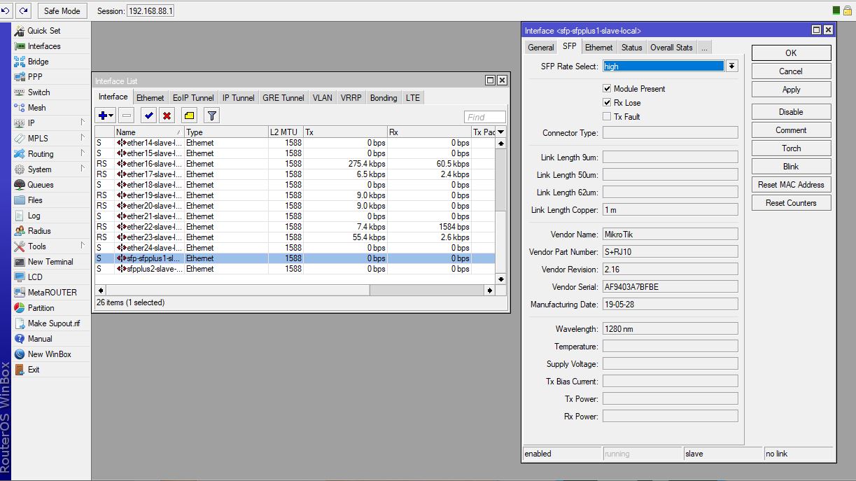 MikroTik S+RJ10 2.16 WinBox