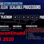 2nd Gen Intel Xeon Scalable Naming Convention Q1 2020 M Discontinued