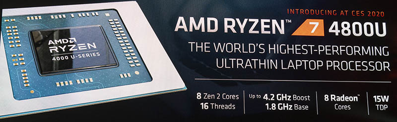 AMD Ryzen 7 4000U Specs At CES 2020