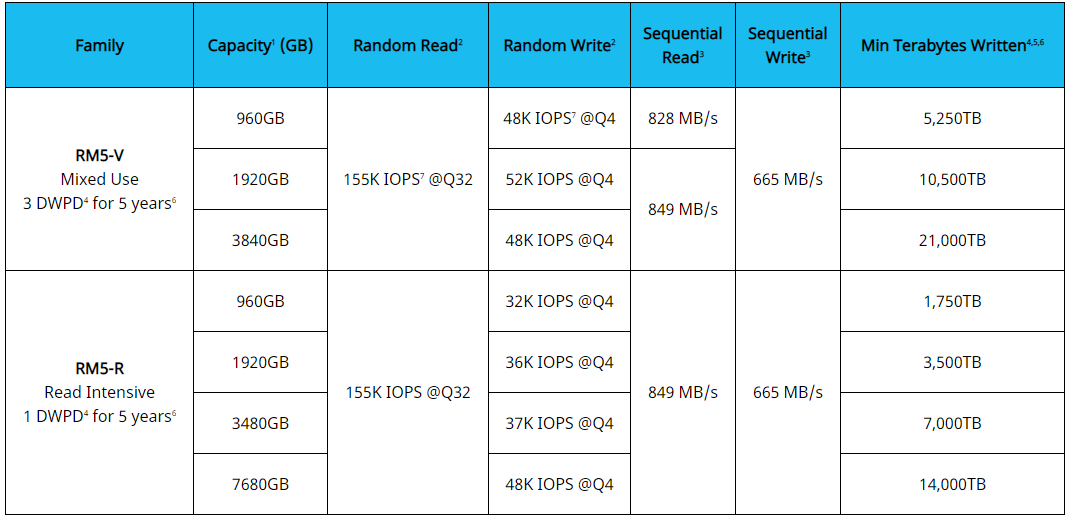 Kioxia RM5 Performance HPE