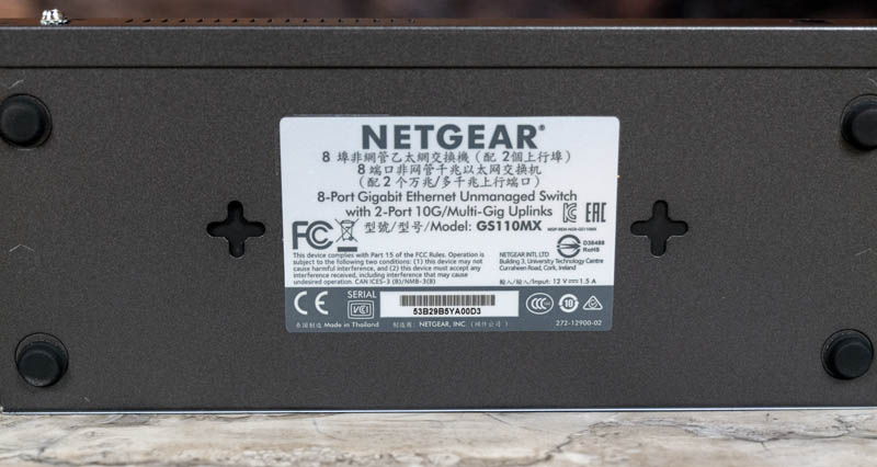 Netgear GS110MX Under With Rubber Feet