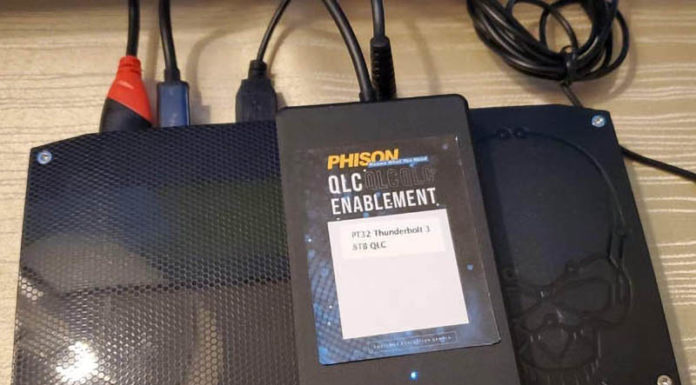 Phison Shows QLC SSDs up to 16TB in Capacity at CES 2020 Phison Thunderbolt 3 SSD CES 2020