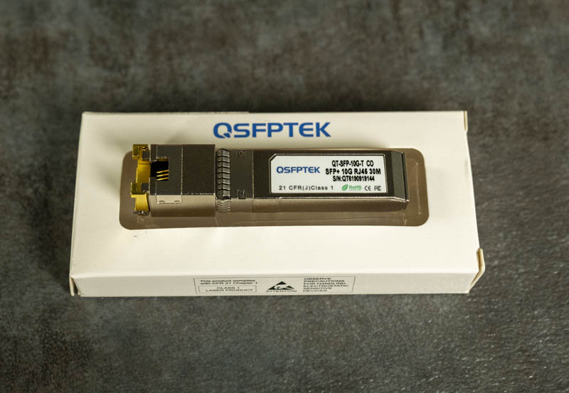 QSFPTEK QT SFP 10G T On Box