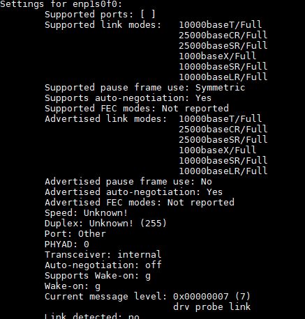 Supermicro AOC S25G I2S Intel XXV710 25GbE SFP28 Ethtool