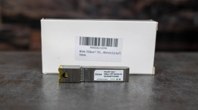 Wiitek SFP-10G-T Review 10Gbase-T Adapter Wiitek SFP 10G T Module And Box Rear