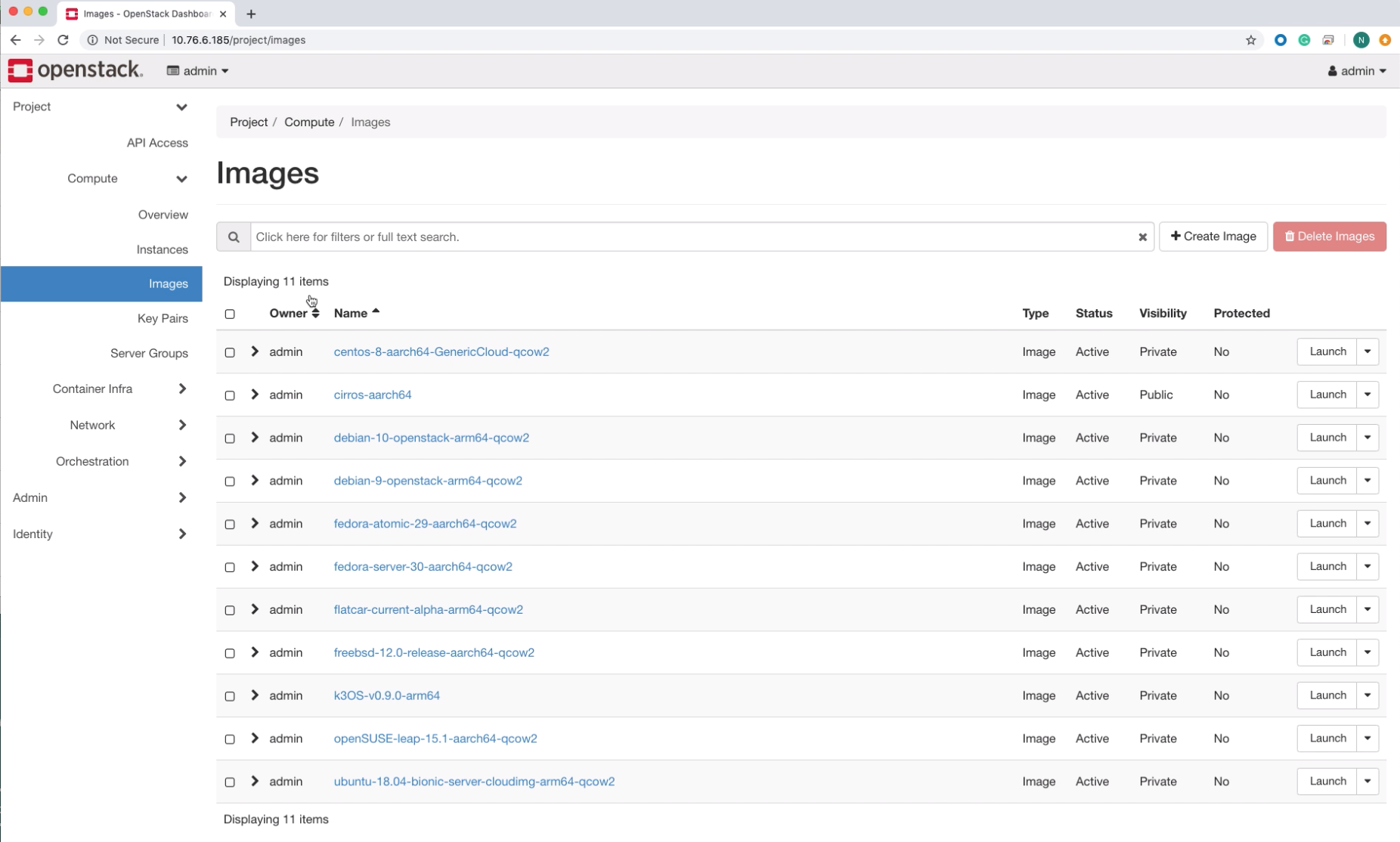 Ampere Altra 2P OpenStack Images