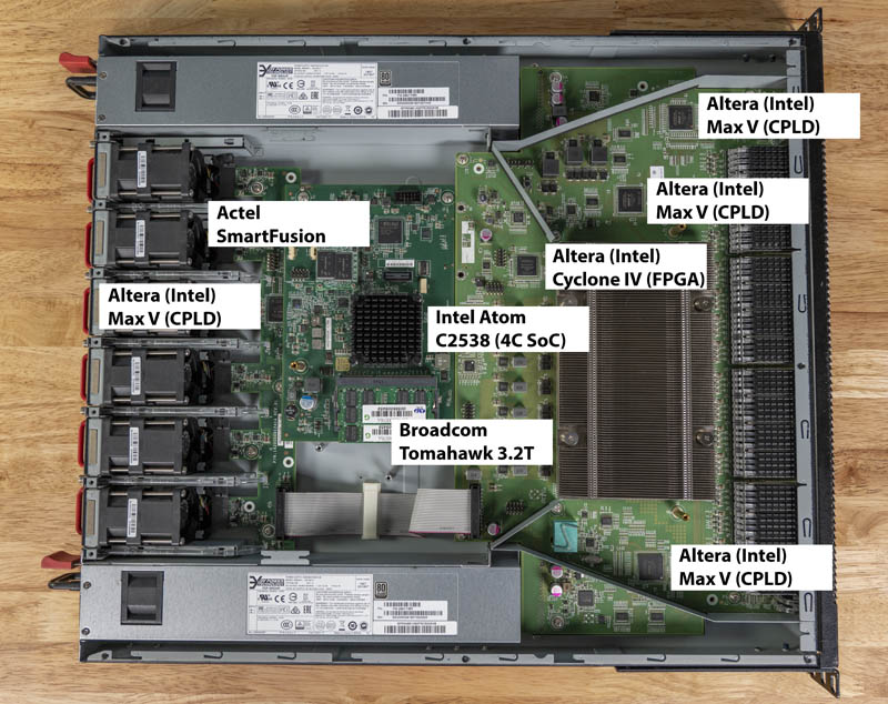Edgecore AS7712 32X Internal Overview Big Chips Labeled