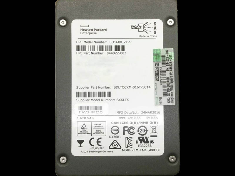 HPE Hewlett Packard Enterprise disque SSD 2.5 1,6 To (P51459-B21)