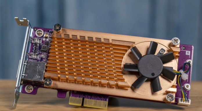 QNAP QM2-2P10G1TA Adapter General Purpose Mini Review QNAP QM2 2P10G1TA Front