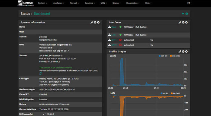 pfSense 2.4.5 Released and Big Changes Coming PfSense 2.4.5 Dashboard