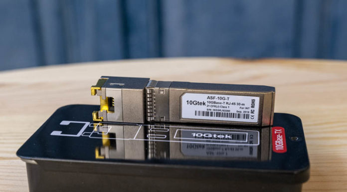 10Gtek ASF-10G-T 10Gbase-TX SFP+ to 10Gbase-T Module Review 10GTek ASF 10G T 10Gbase TX Label