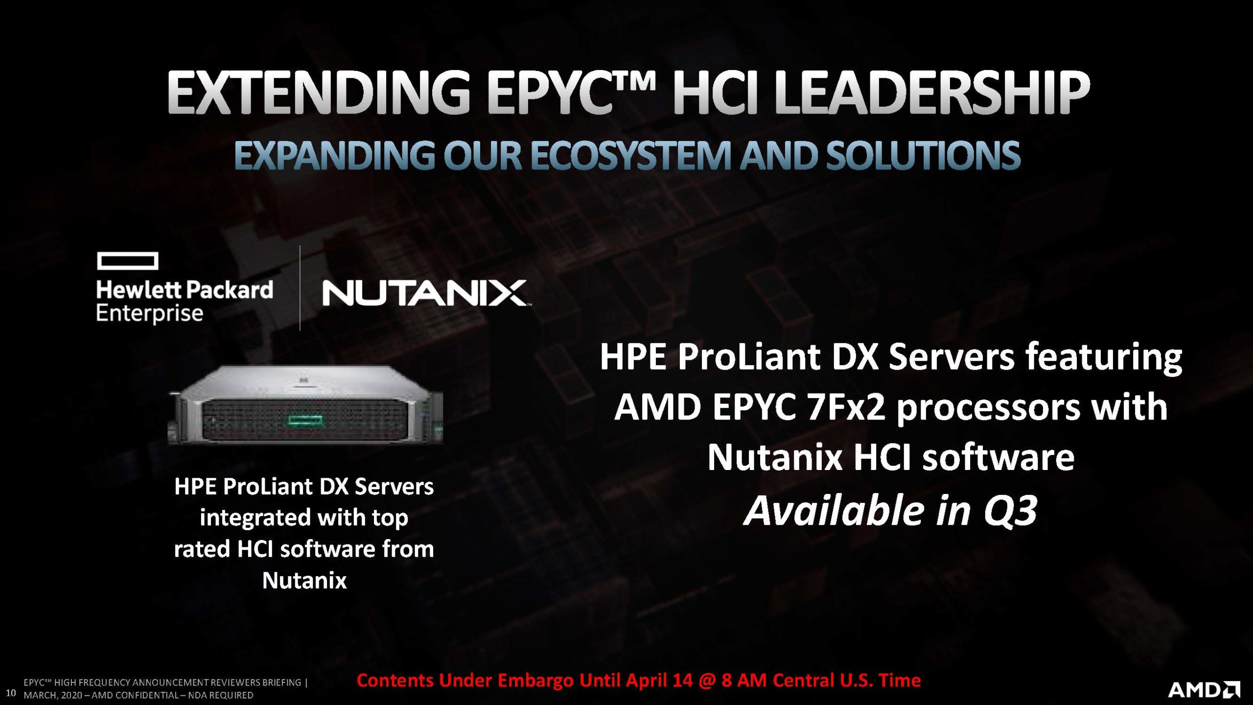 AMD EPYC 7Fx2 Launch HPE Nutanix
