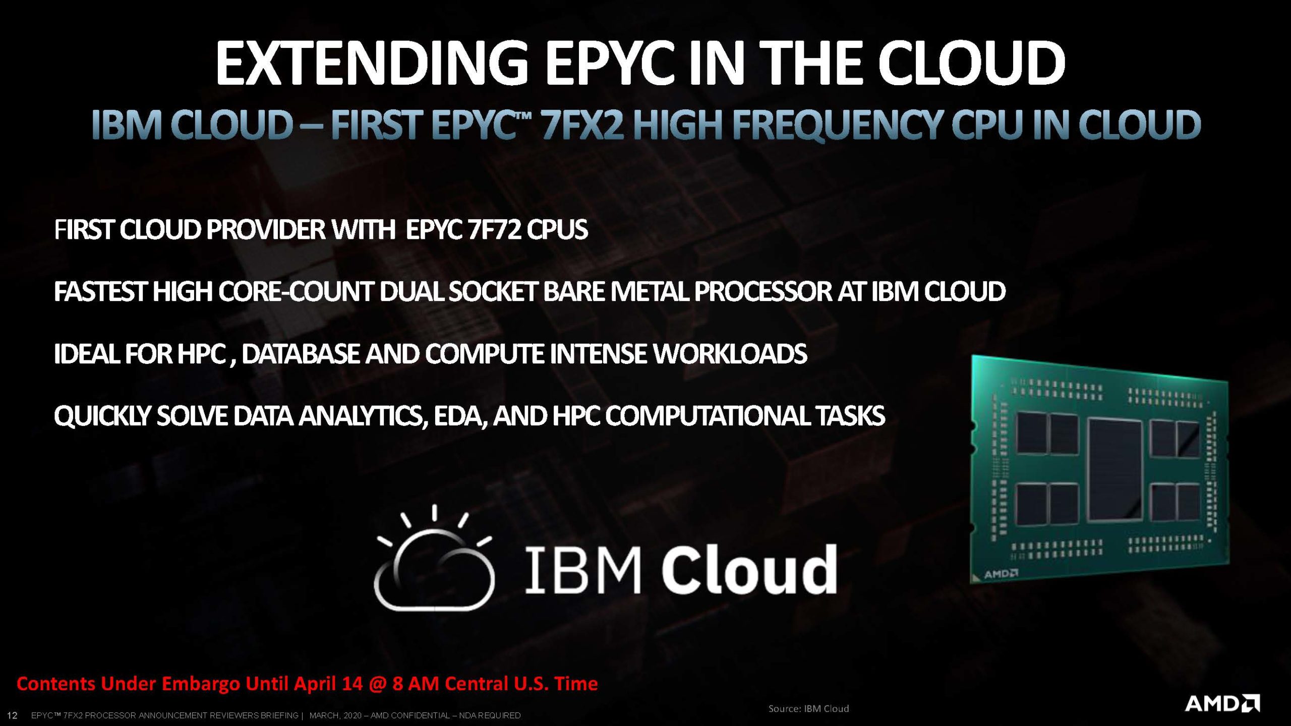 AMD EPYC 7Fx2 Launch IBM Cloud