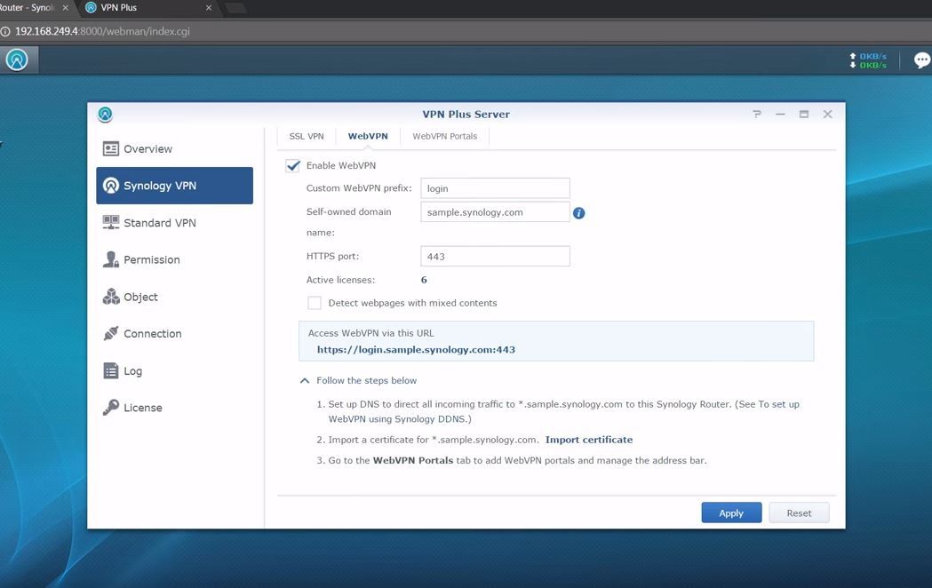 Synology VPN Plus Setup