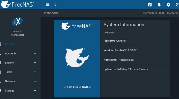 FreeNAS 11.3-U3.1 Out With Major SMB Fix FreeNAS 11.3 U3.1 Dashboard